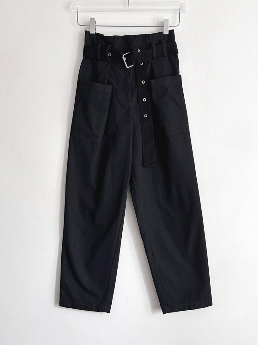 Caron Callahan Devon Pant high waist belted cotton black rachel comey 2 4 6 XS S